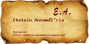 Ekstein Annamária névjegykártya